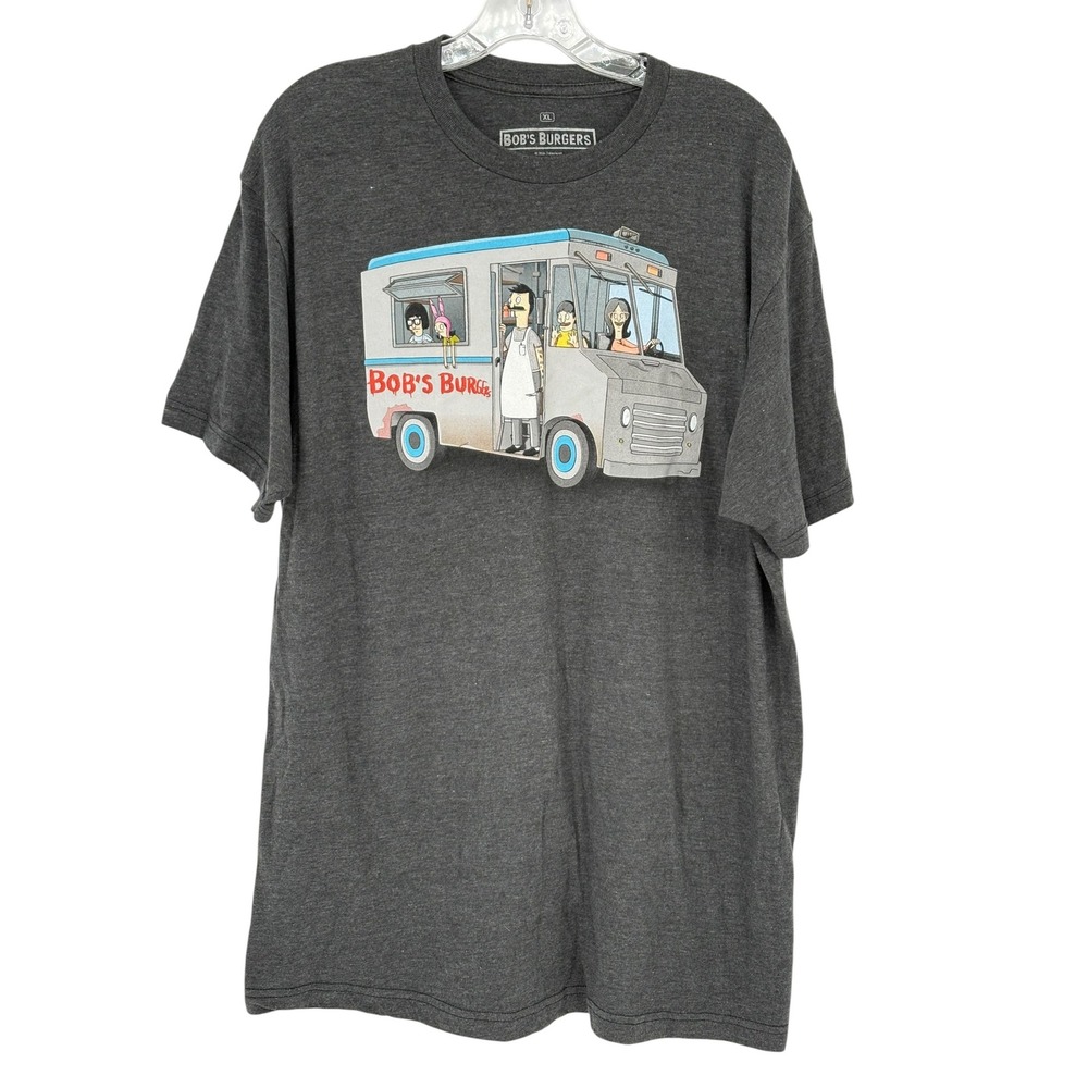 Bob's Burgers T Shirt Charcoal Food Truck Graphic Belcher Family XL